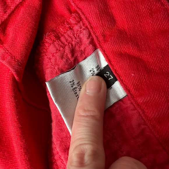 Marissa Webb Red Moto Skinny Jeans Zip Ankle Crop Fitted Denim Biker Pants 27 - Picture 10 of 12